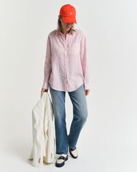Camisa Relaxed Fit de lino a rayas