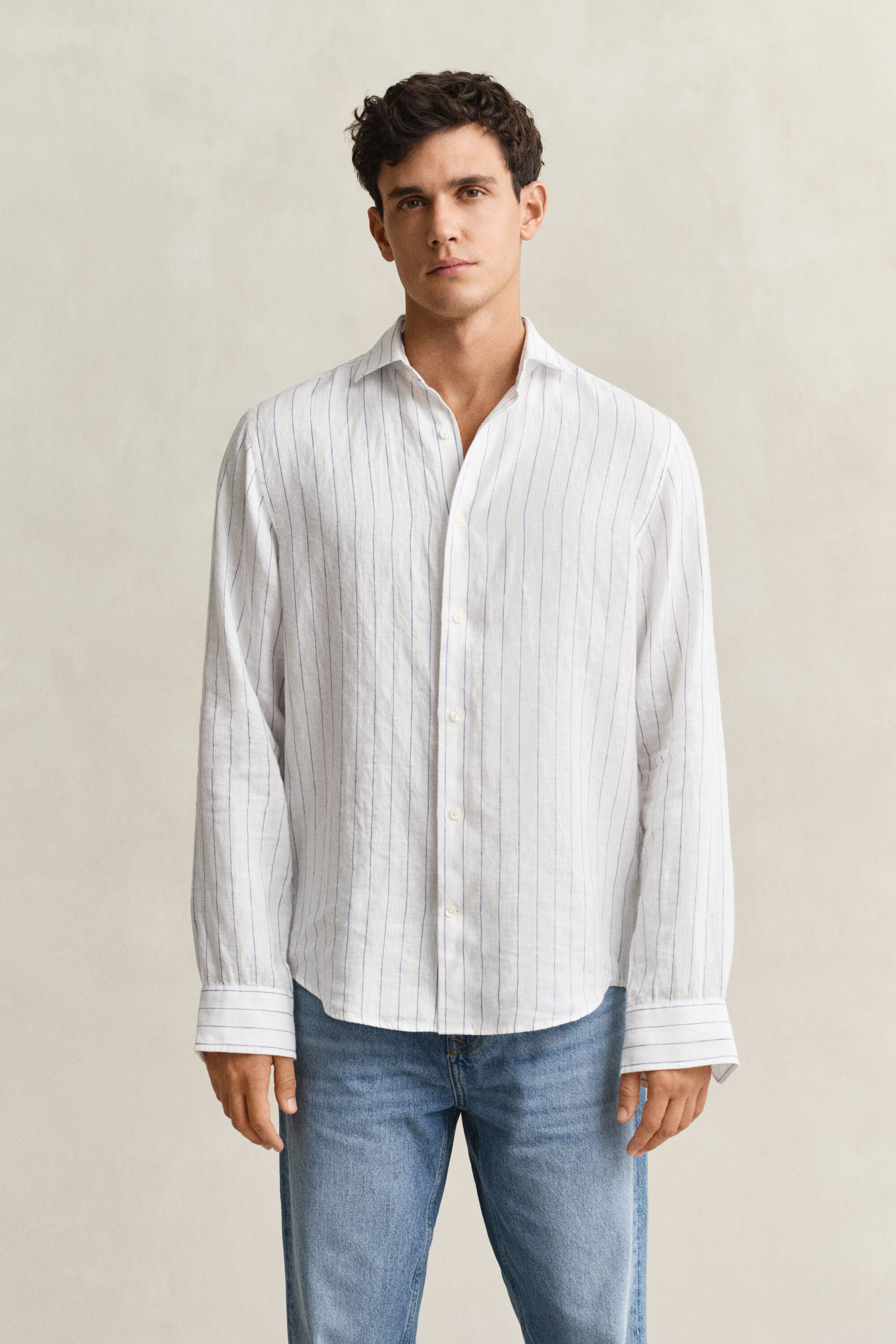 Camisa de lino a rayas