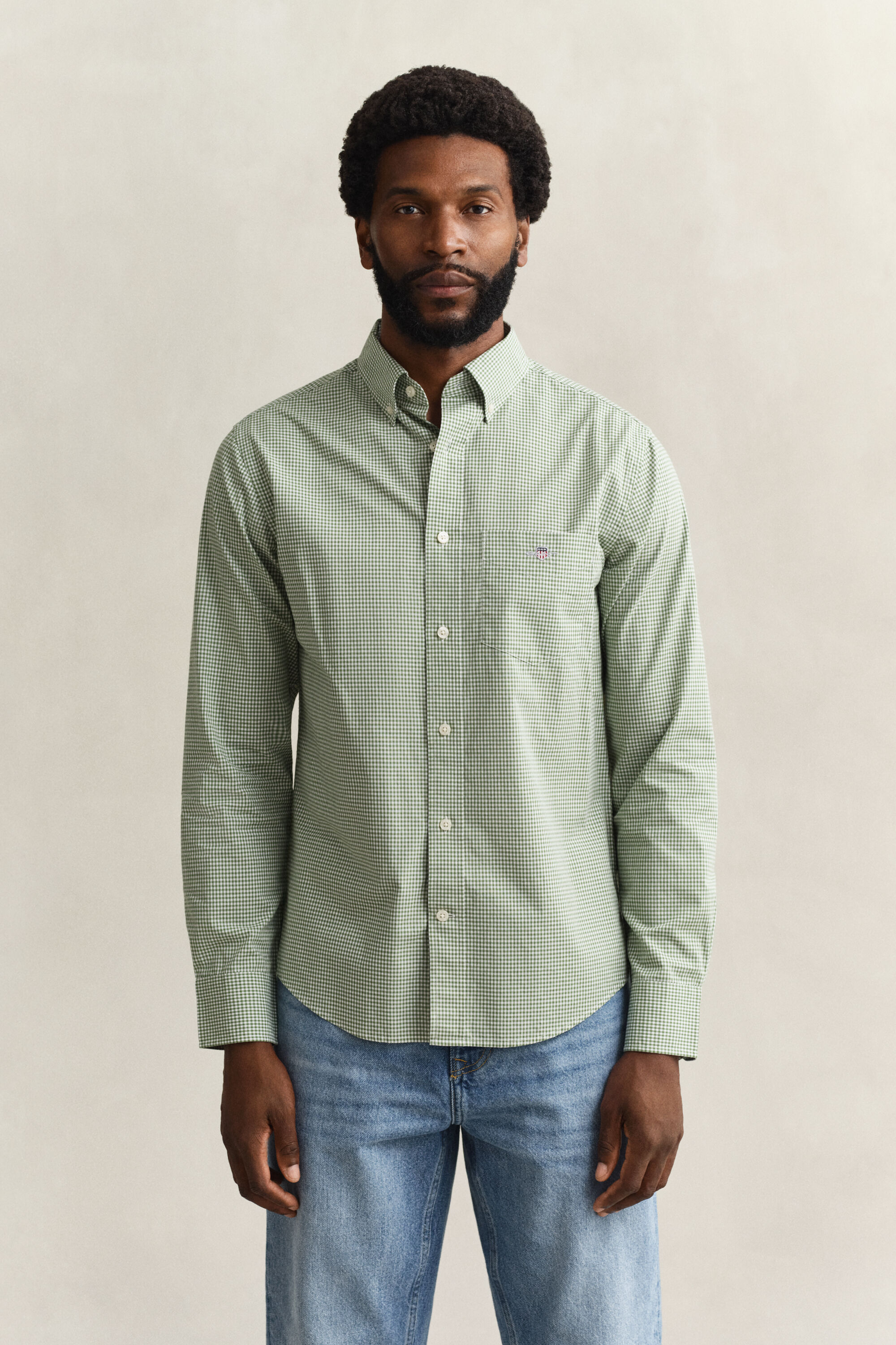 Camisa clásica de popelina de cuadros Vichy