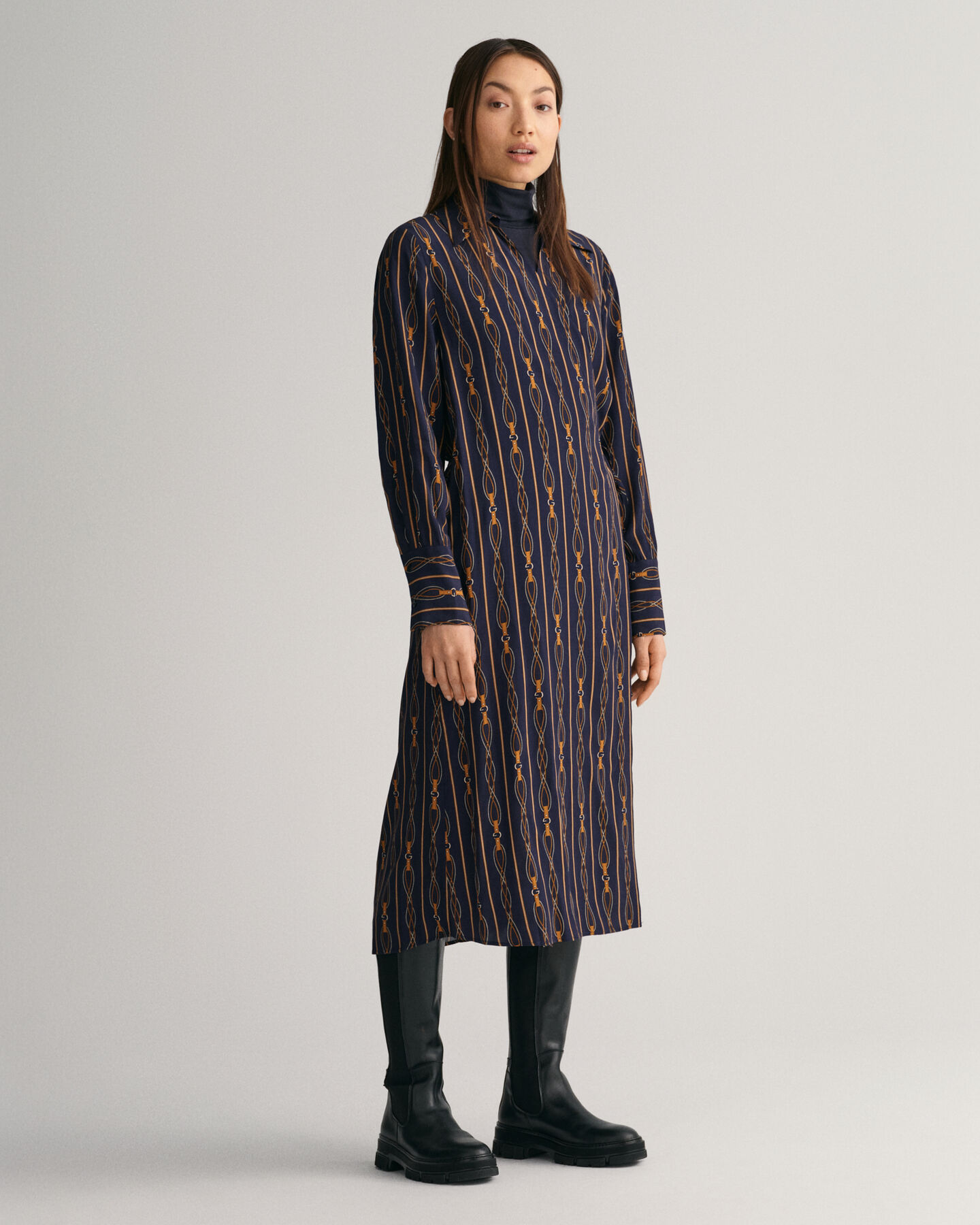 Vestido cruzado de rayas Regular Fit Rope