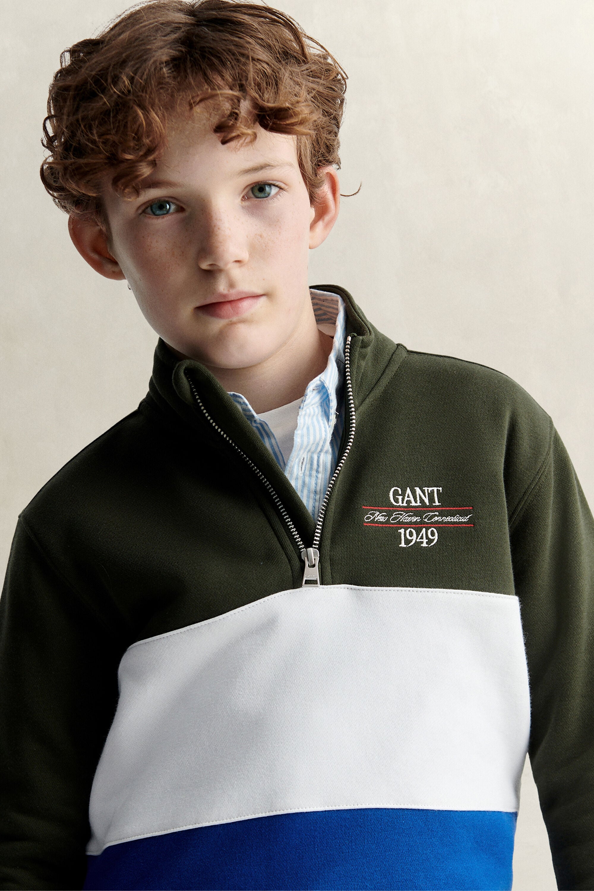 Sudadera con media cremallera y bloques de color Teen Boys