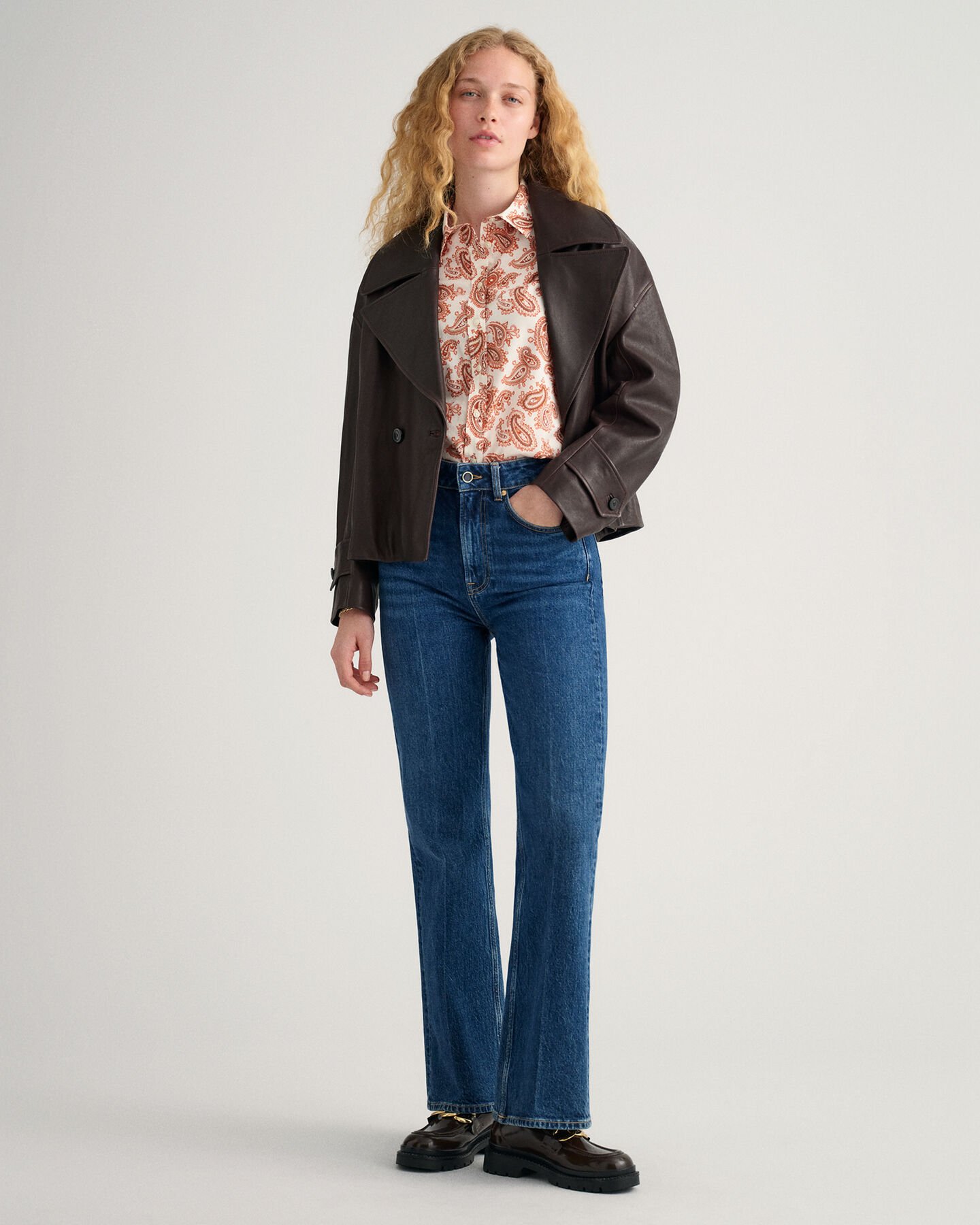 Camisa Regular Fit de gasa de algod&oacute;n Paisley