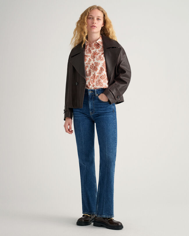 Camisa Regular Fit de gasa de algod&oacute;n Paisley