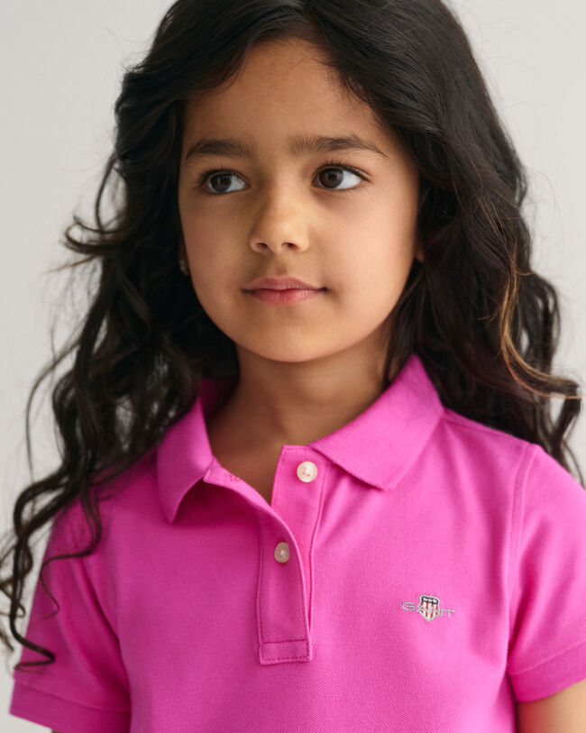 Vestido de piqu&eacute; y manga corta Flounce Girls