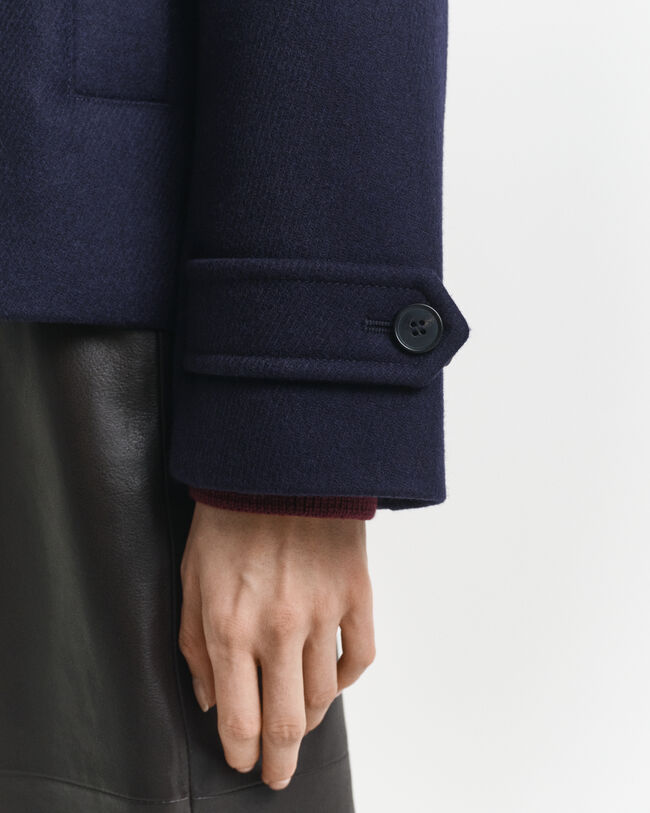 Gabán corto en mezcla de lana