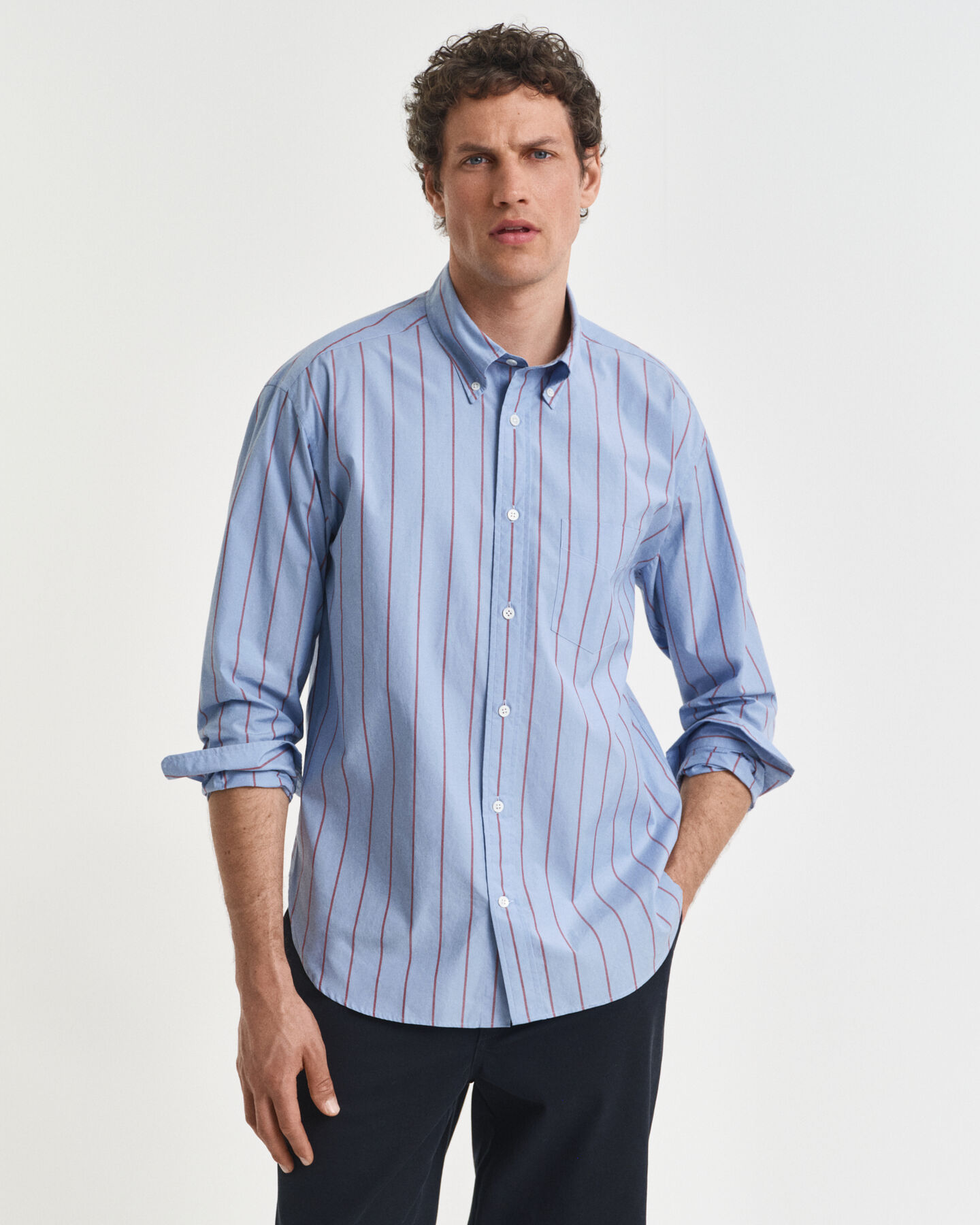 Camisa Relaxed Fit Heritage Poplin a rayas