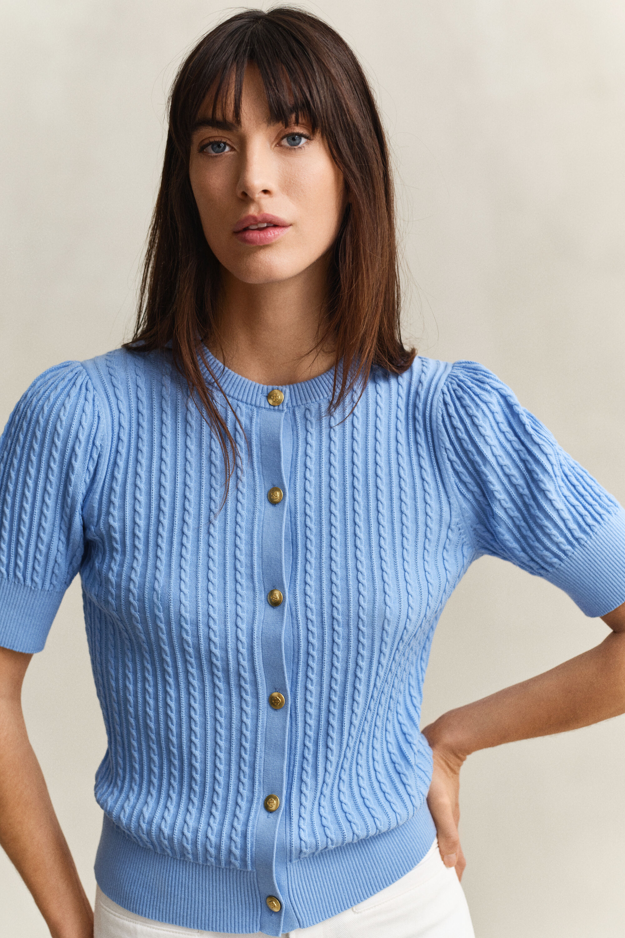 Cárdigan de punto de ochos de algodón