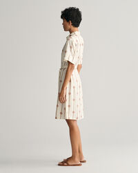 Vestido camisero estampado de manga corta