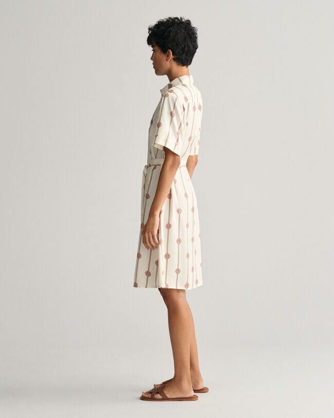 Vestido camisero estampado de manga corta