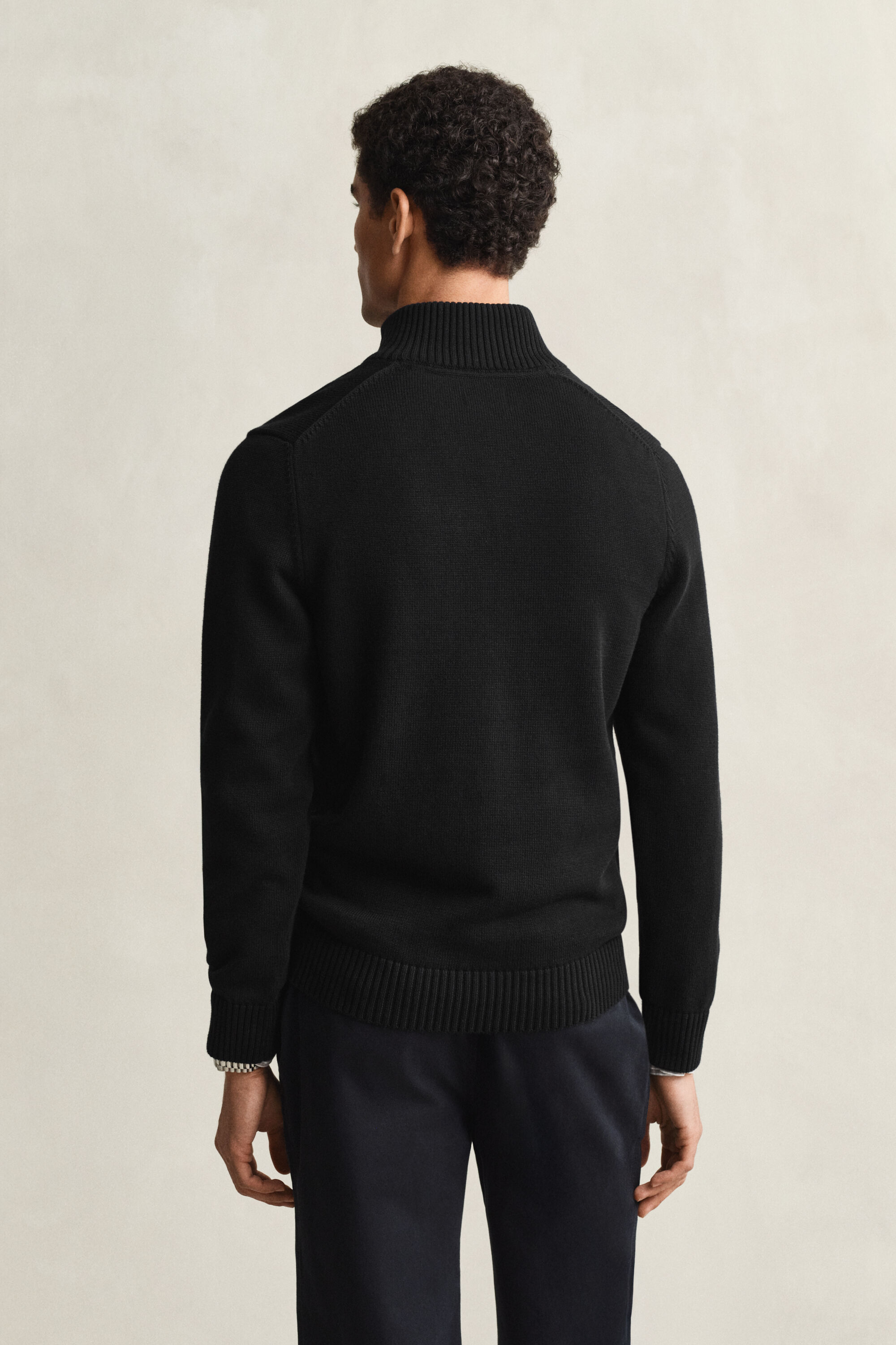 Jersey de algodón con media cremallera Casual