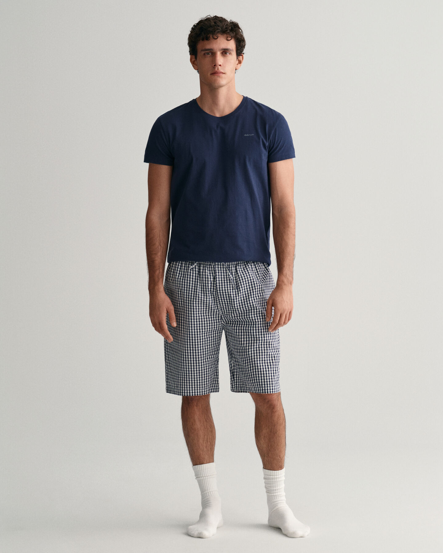 Pantalones cortos de pijama de cuadros Vichy