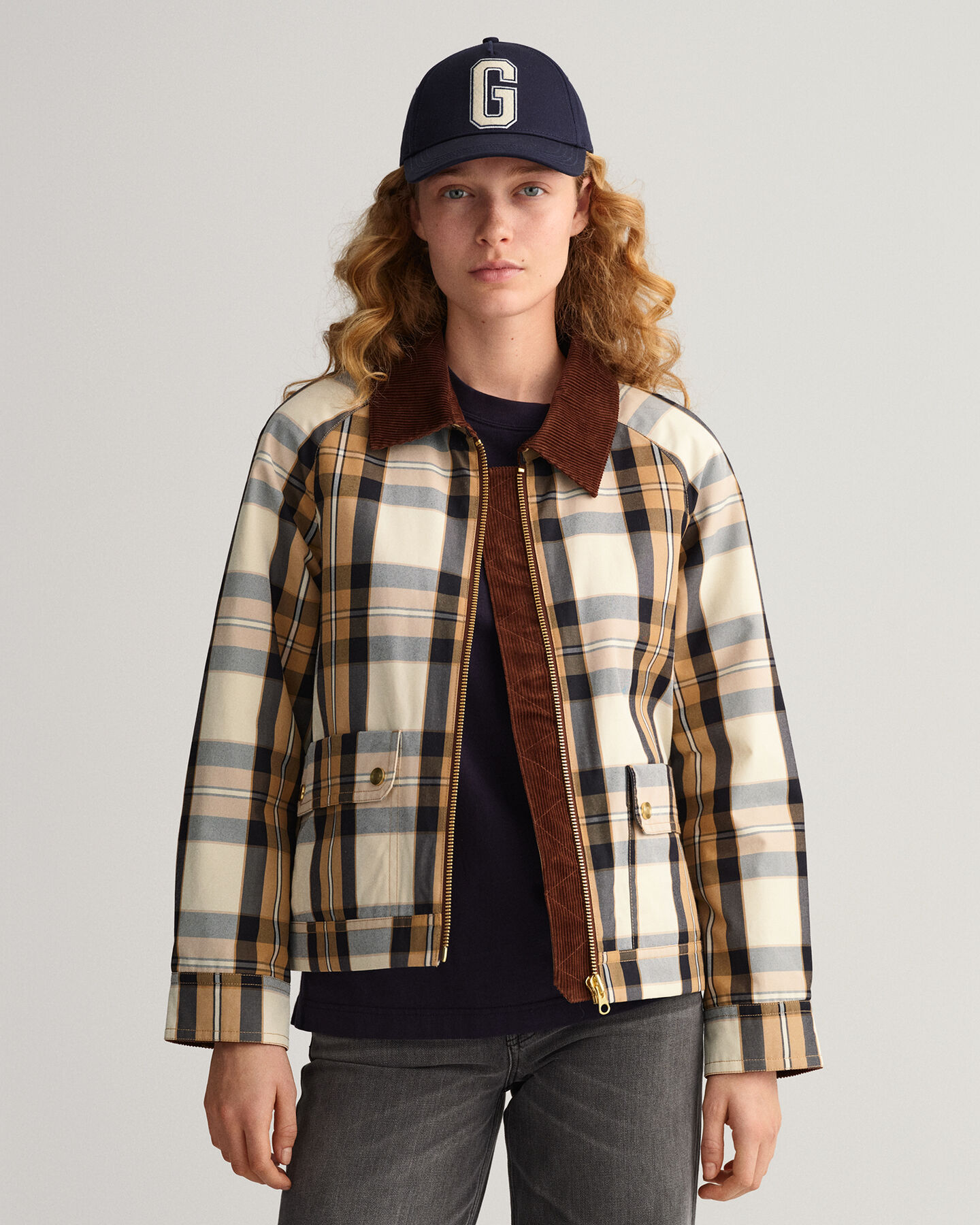 Chaqueta corta a cuadros