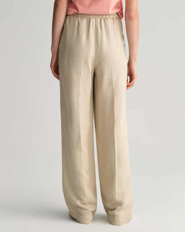 Pantalones Relaxed Fit en mezcla de lino Pull-On