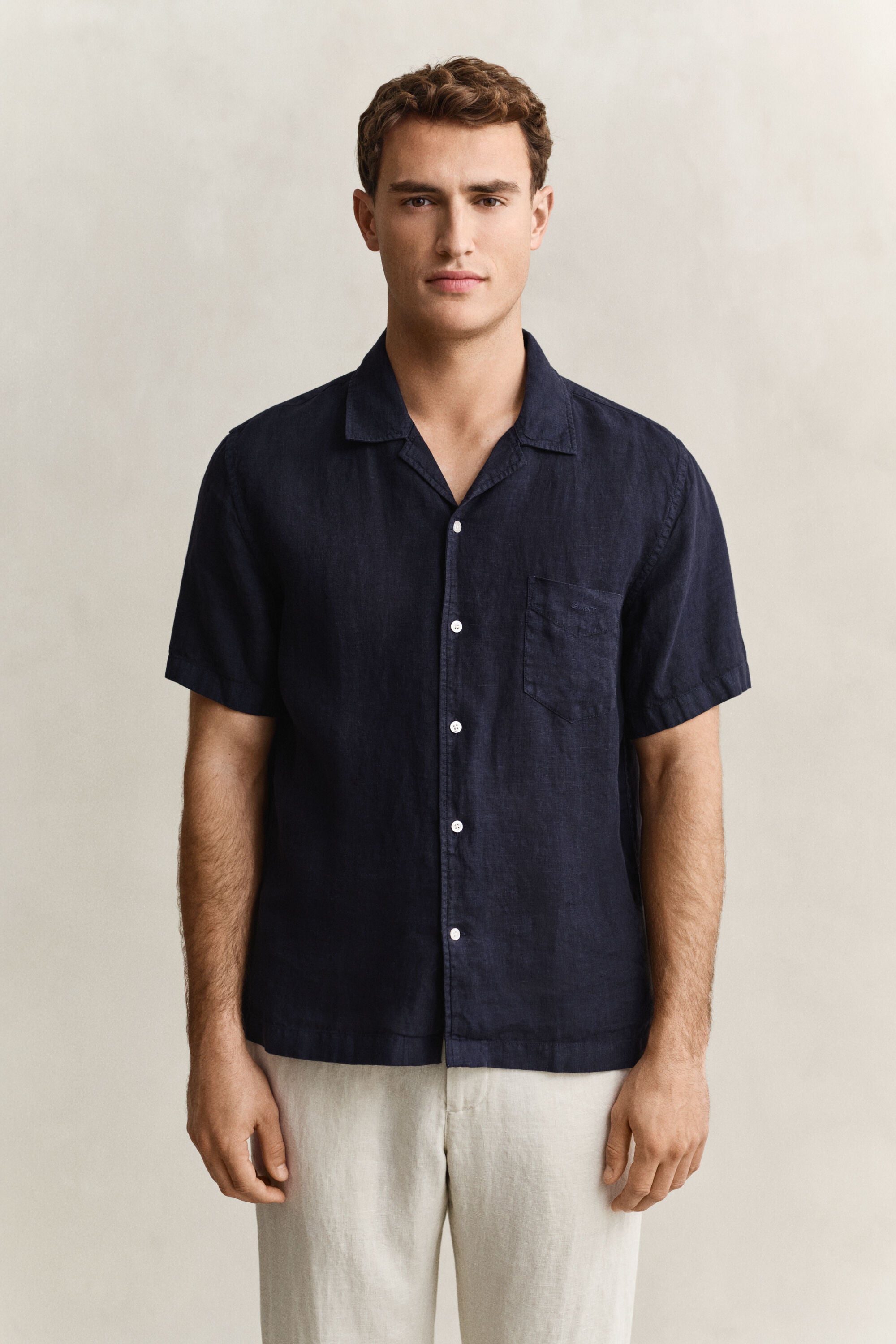 Camisa de lino de manga corta