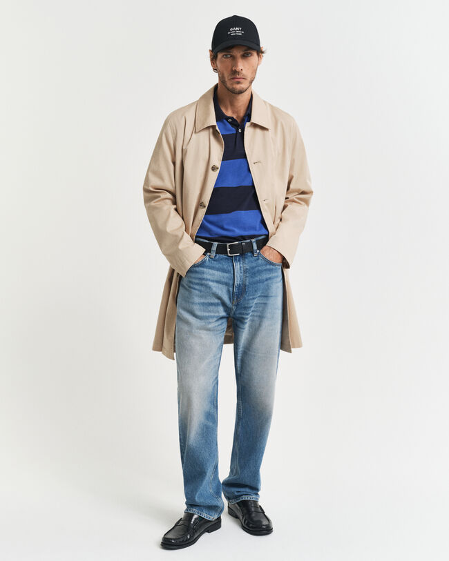 Polo de piqué de rayas en bloques