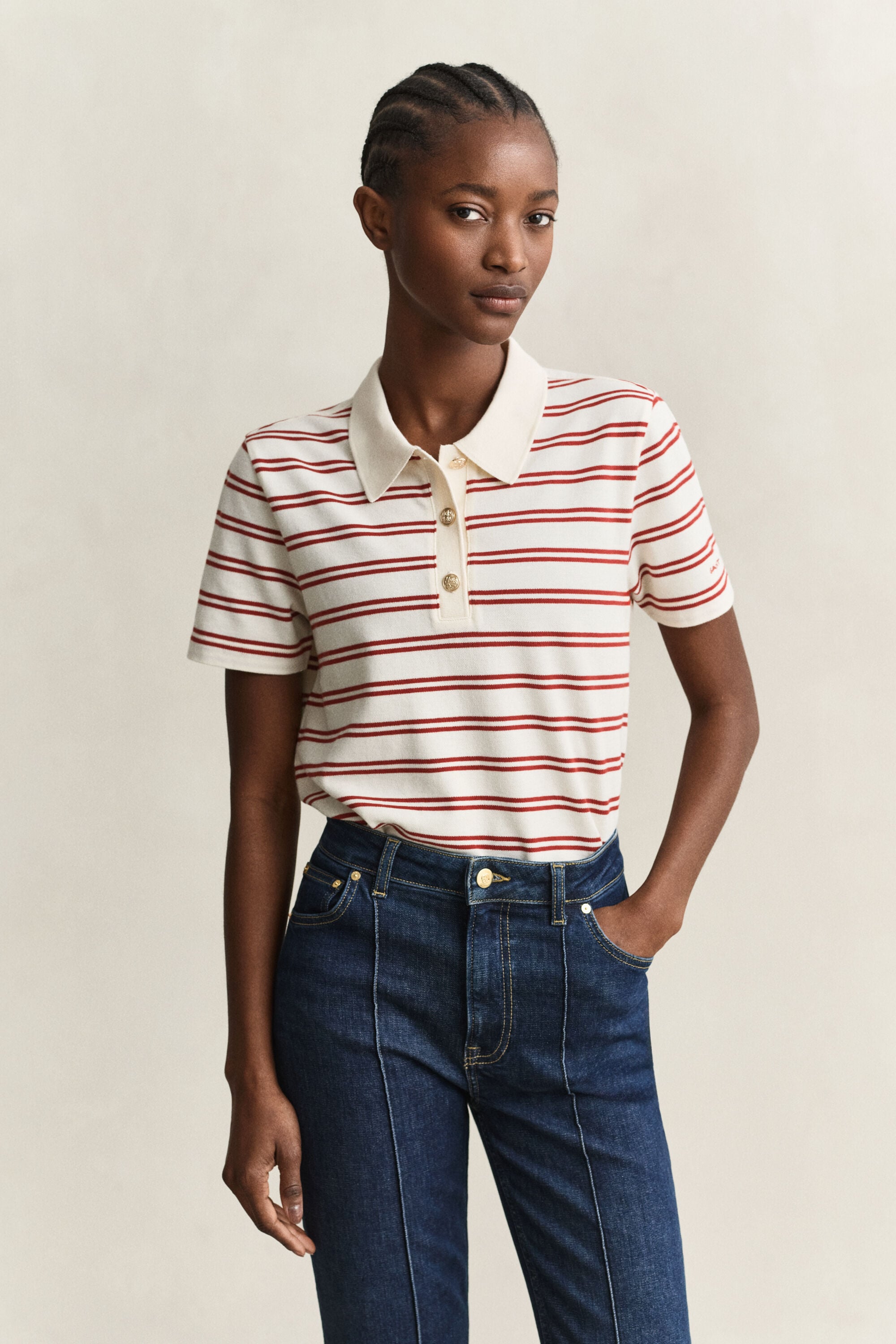Polo de piqué a rayas