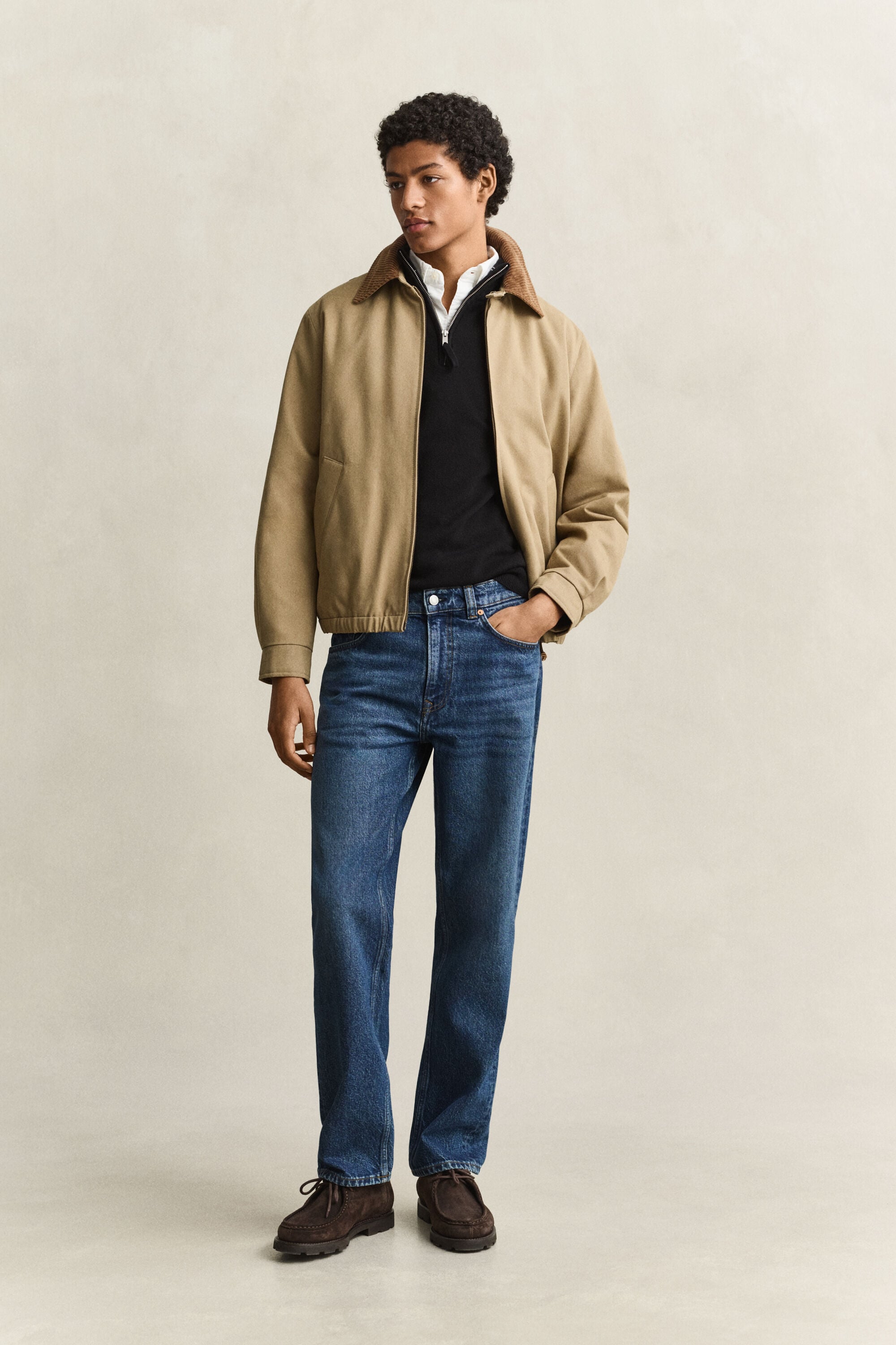 Jersey de lana de oveja con media cremallera
