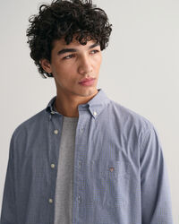 Camisa Regular Fit de popelina con microestampado de cuadros