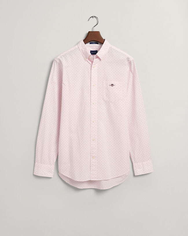 Camisa Oxford Regular Fit de rayas finas y lunares