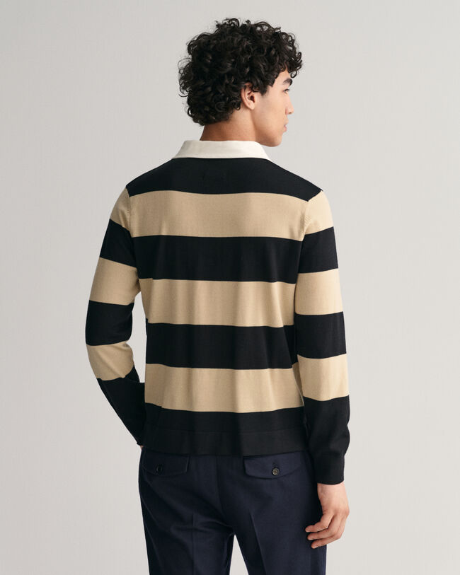 Rugger de lana merino de rayas anchas