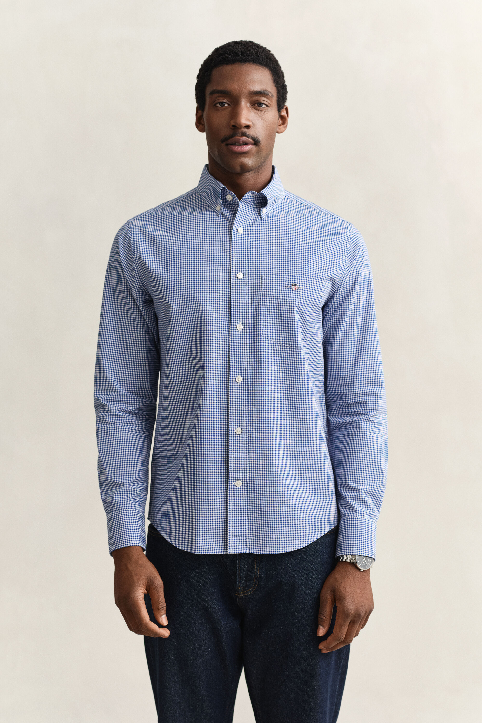 Camisa clásica de popelina de cuadros Vichy