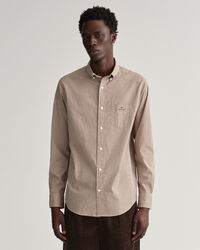 Camisa Regular Fit de popelina con microestampado de cuadros Vichy