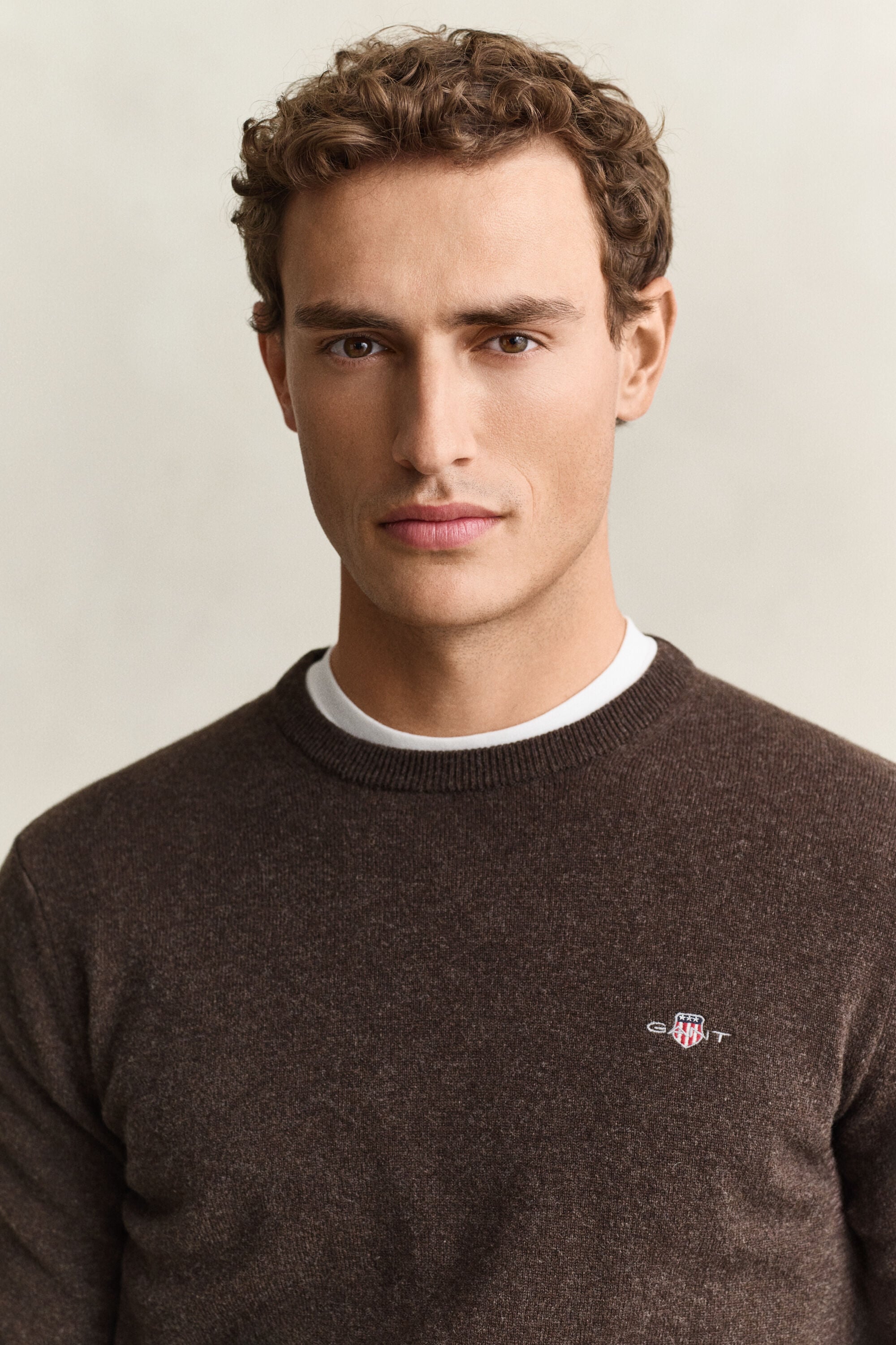 Jersey de lana de oveja con cuello redondo