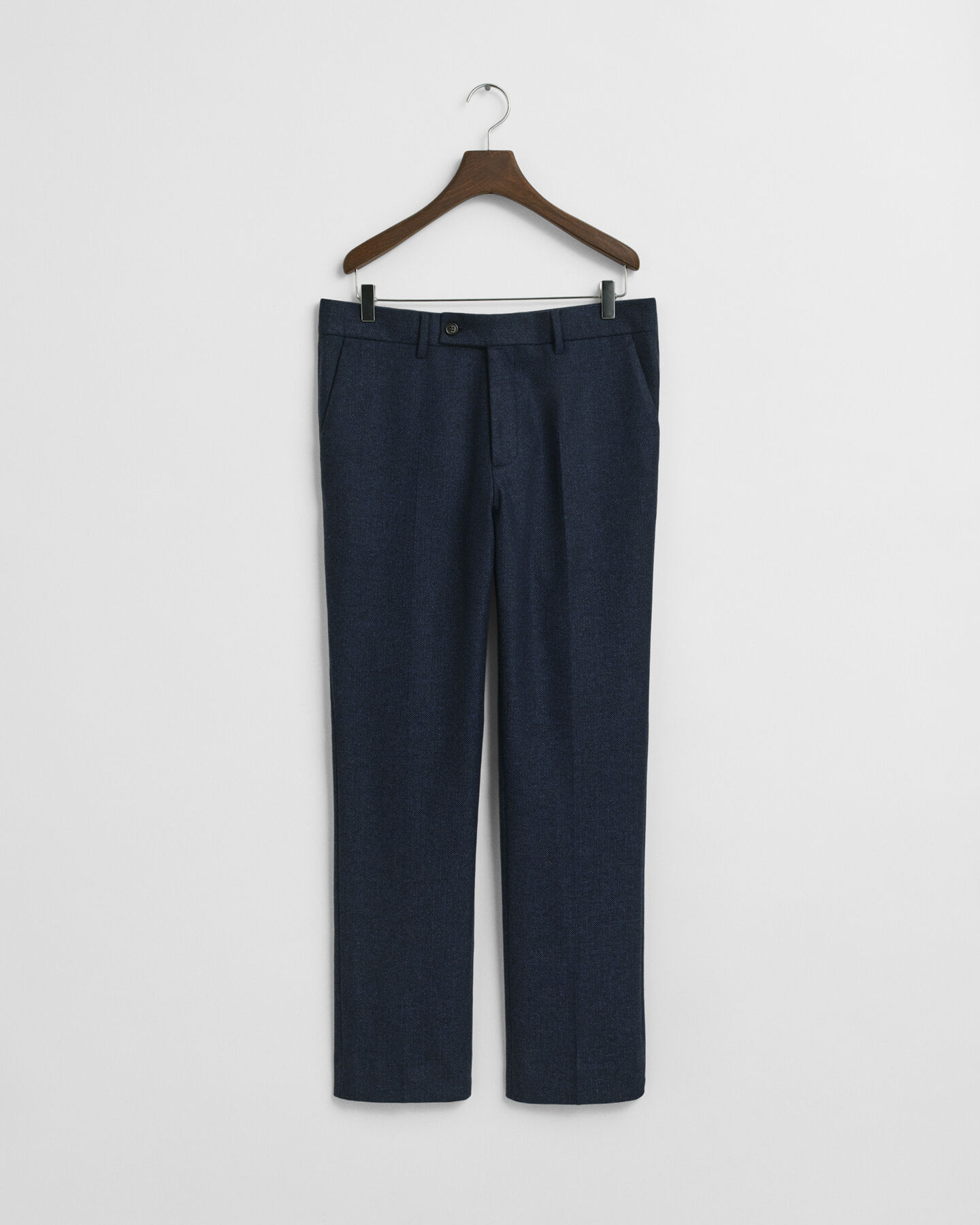 Pantalones de traje Slim Fit de franela con diseño de espiga