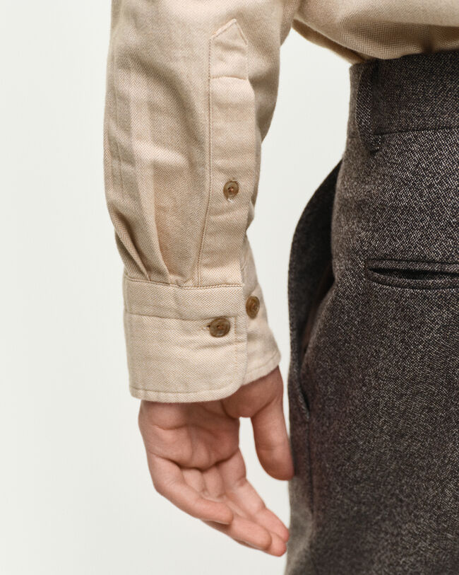 Camisa de franela Regular Fit con dise&ntilde;o de espiga