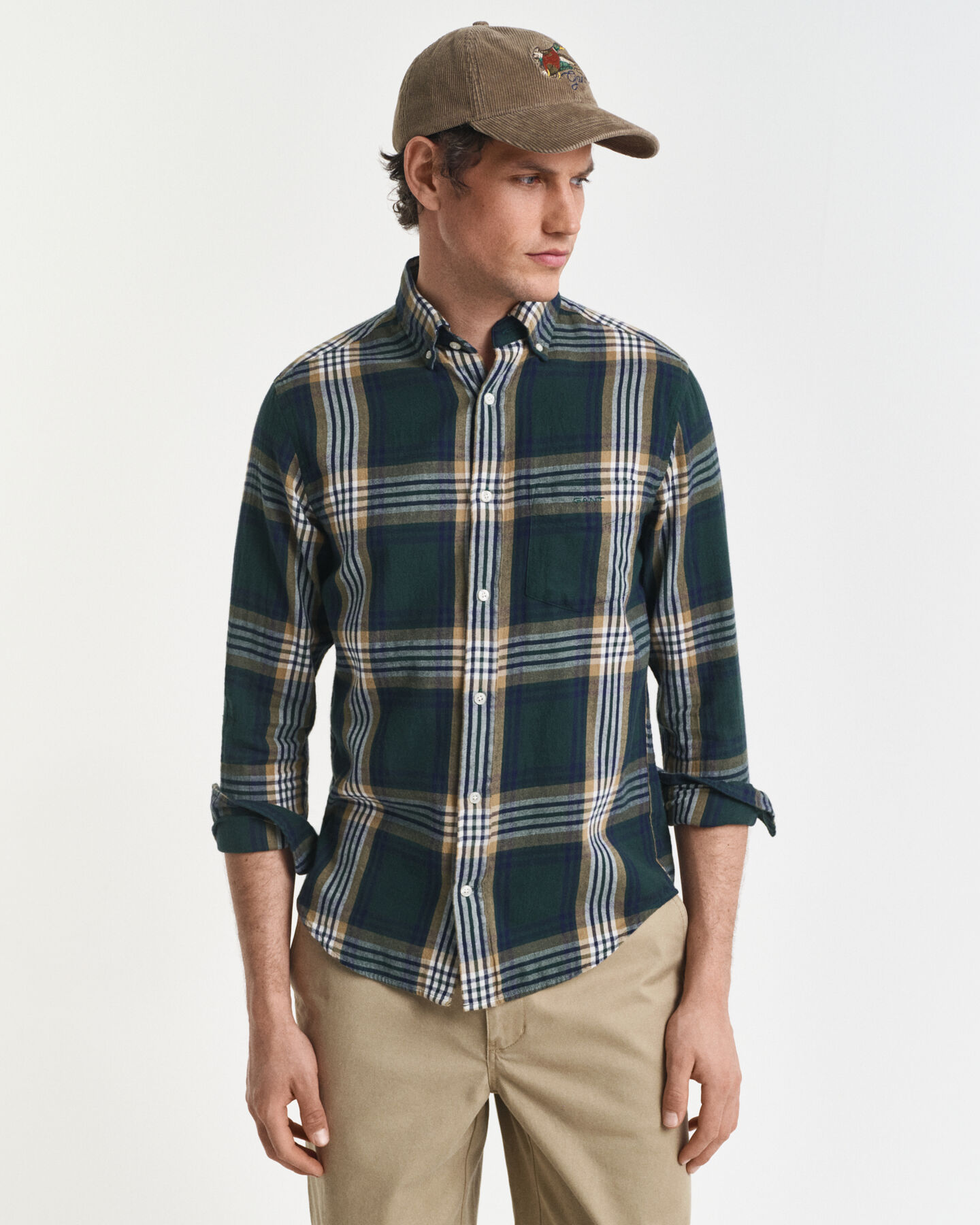 Camisa Regular Fit de franela Windblown a cuadros