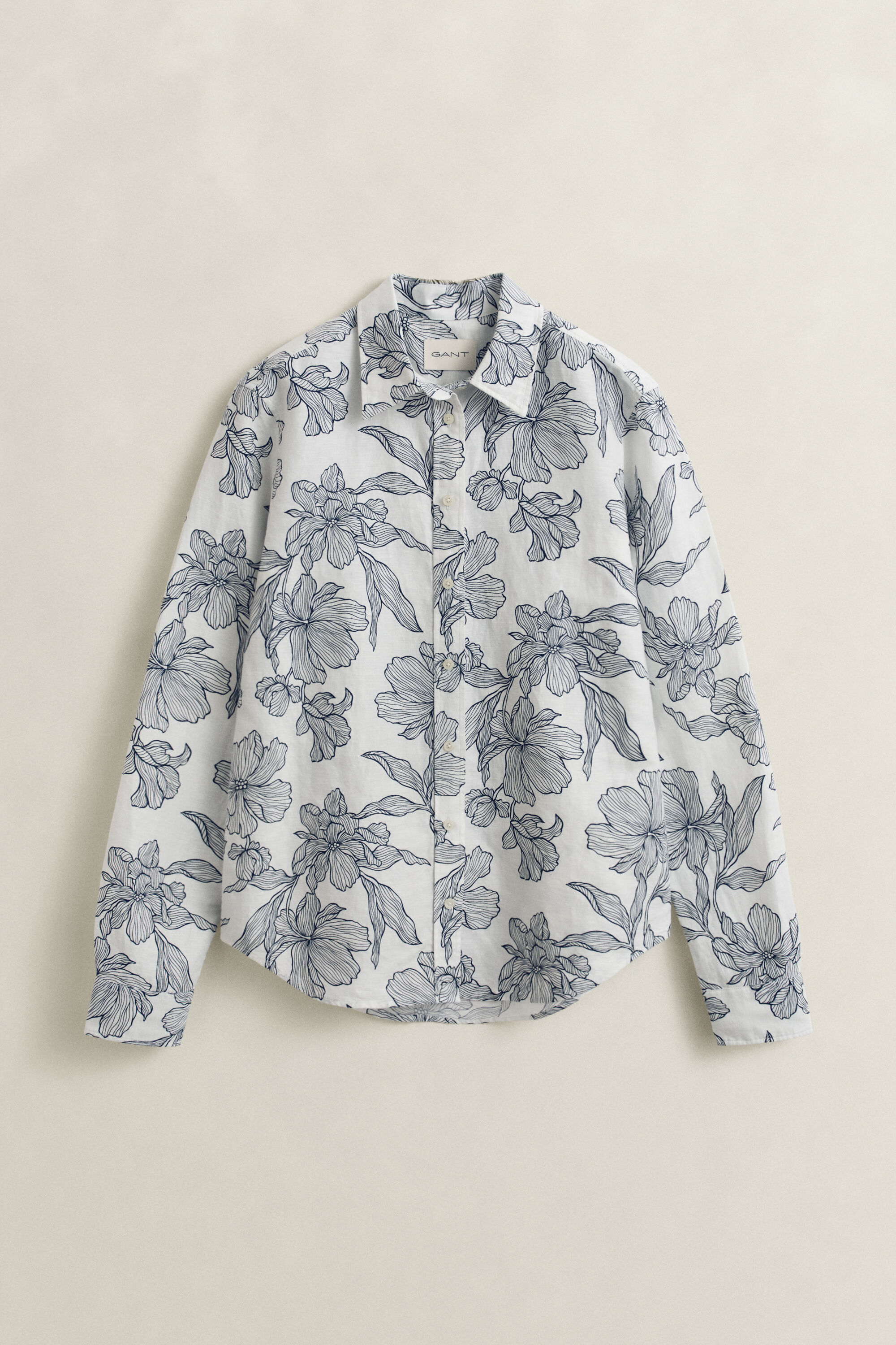 Camisa de lino de flores