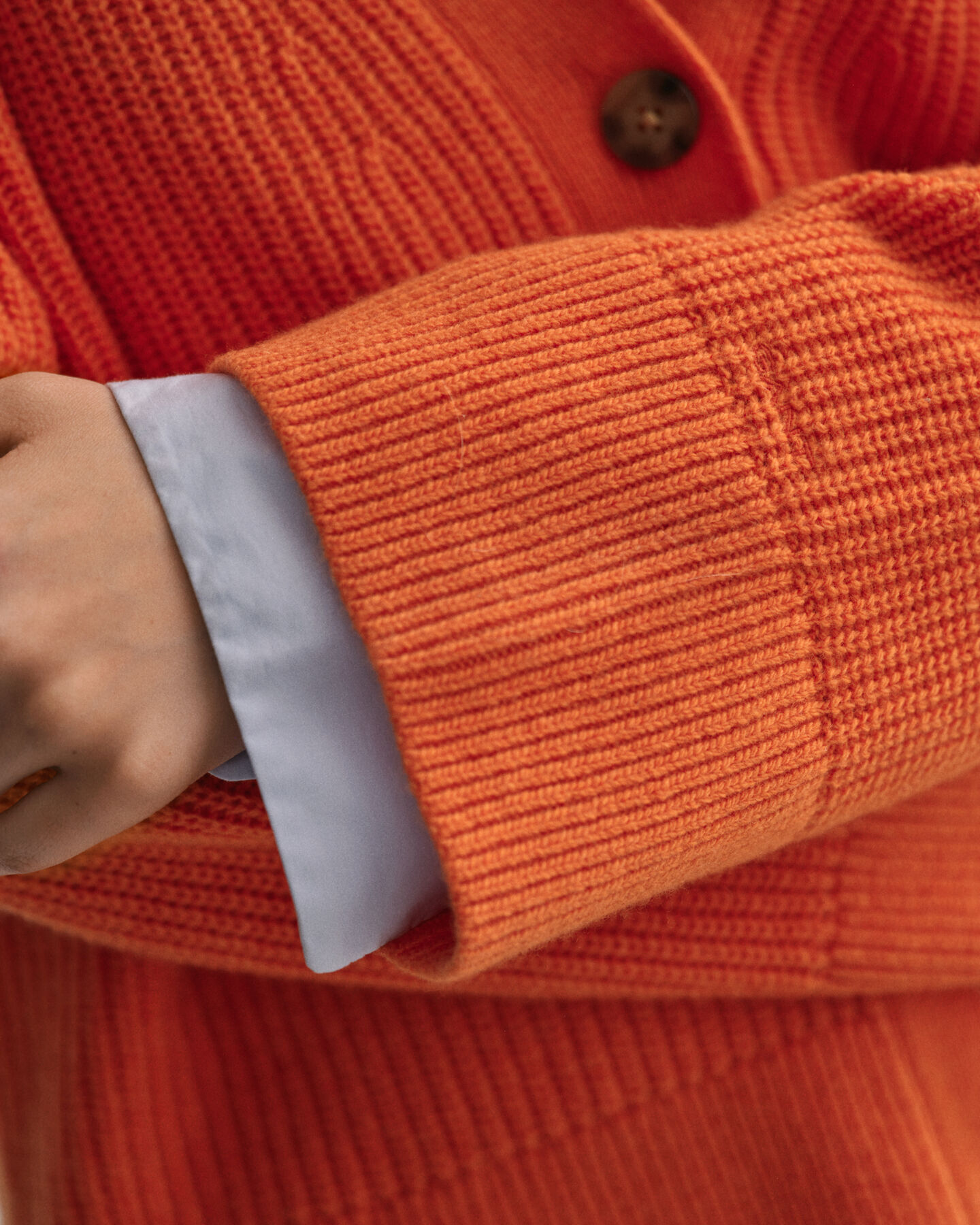 Cárdigan de lana acanalada