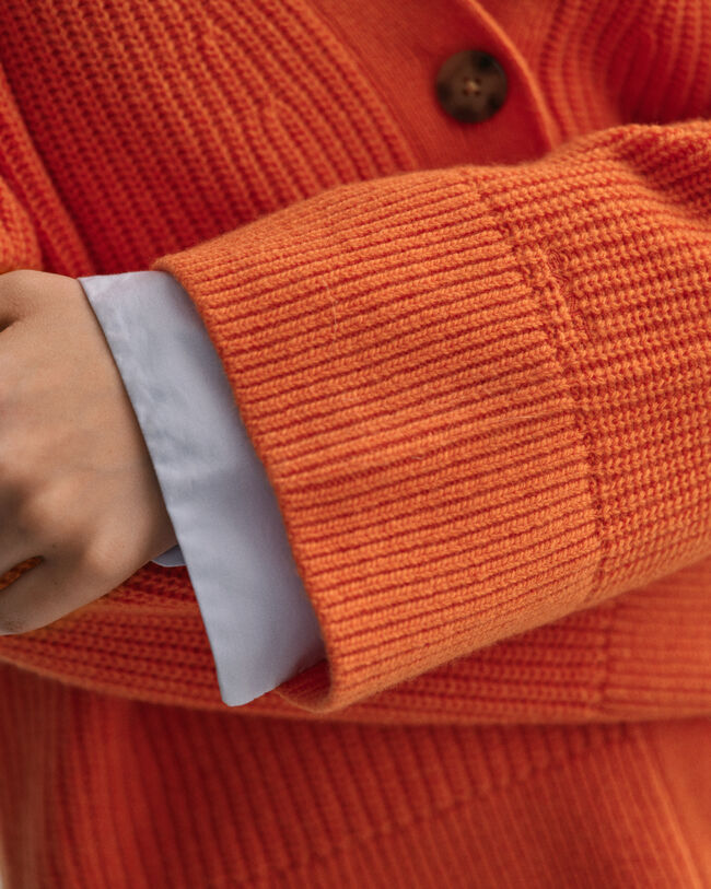 Cárdigan de lana acanalada