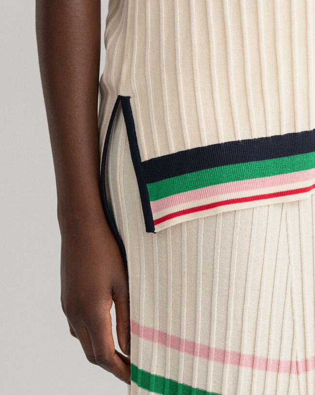 Chaleco de punto acanalado a rayas