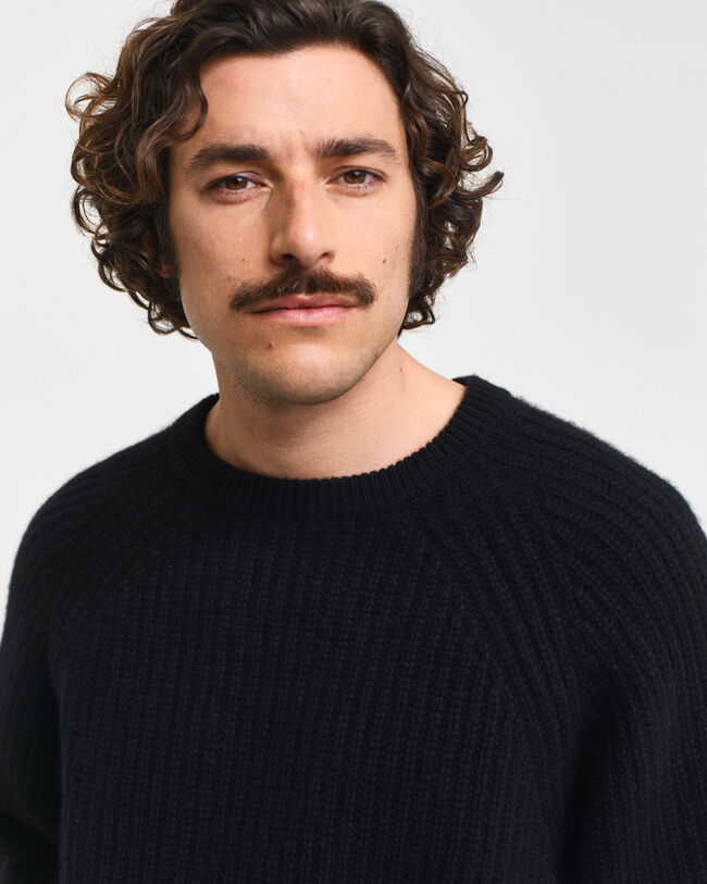 Jersey de cuello redondo en cachemir