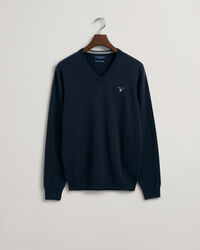 Jersey de cuello de pico en lana de oveja muy fina