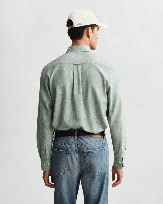 Camisa Regular Fit de algodón y lino