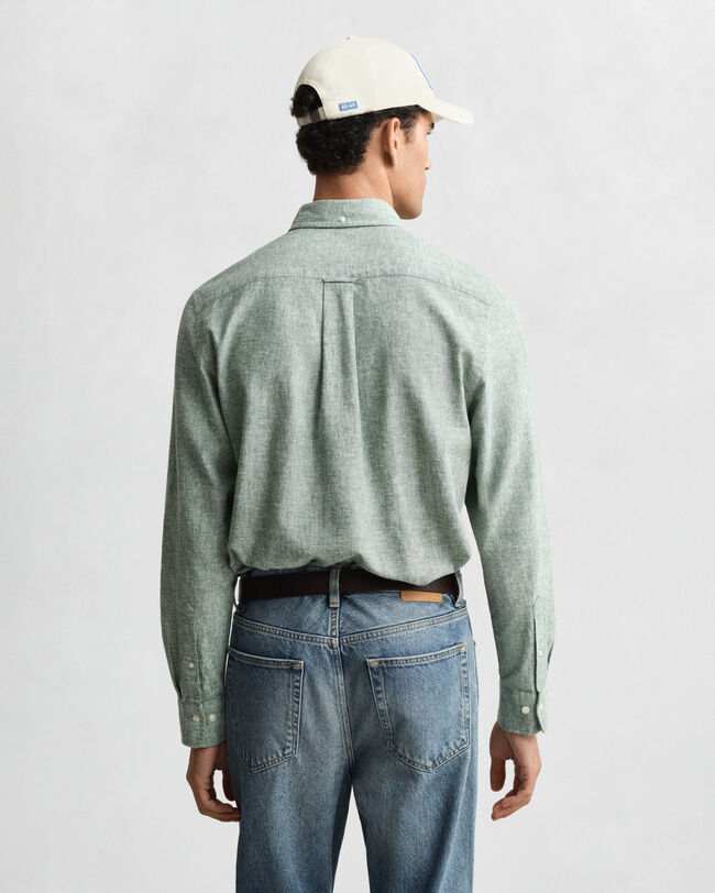 Camisa Regular Fit de algodón y lino