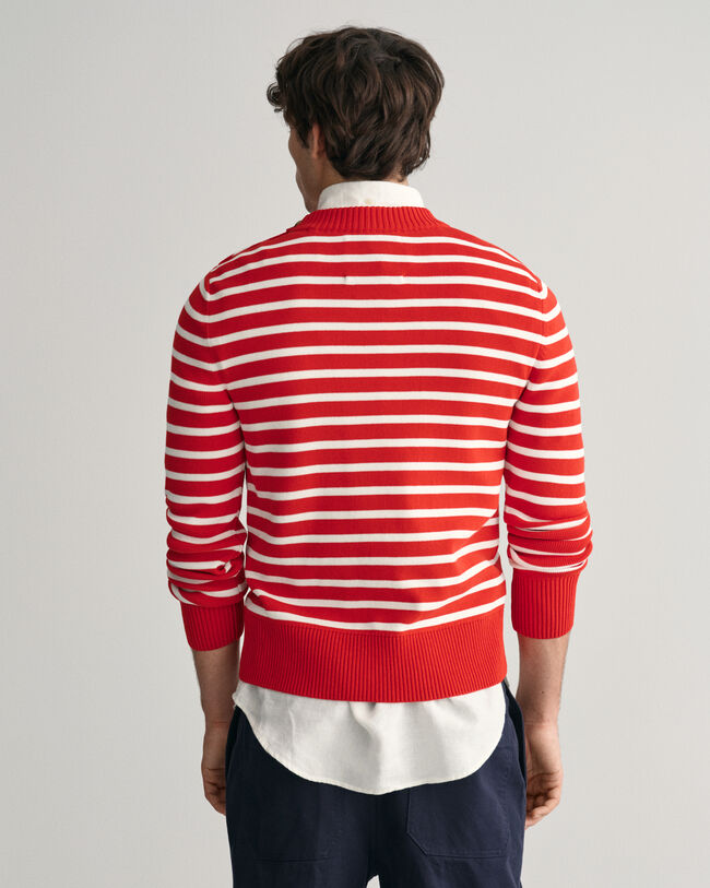 Jersey de algod&oacute;n con cuello redondo Breton Striped Shiny