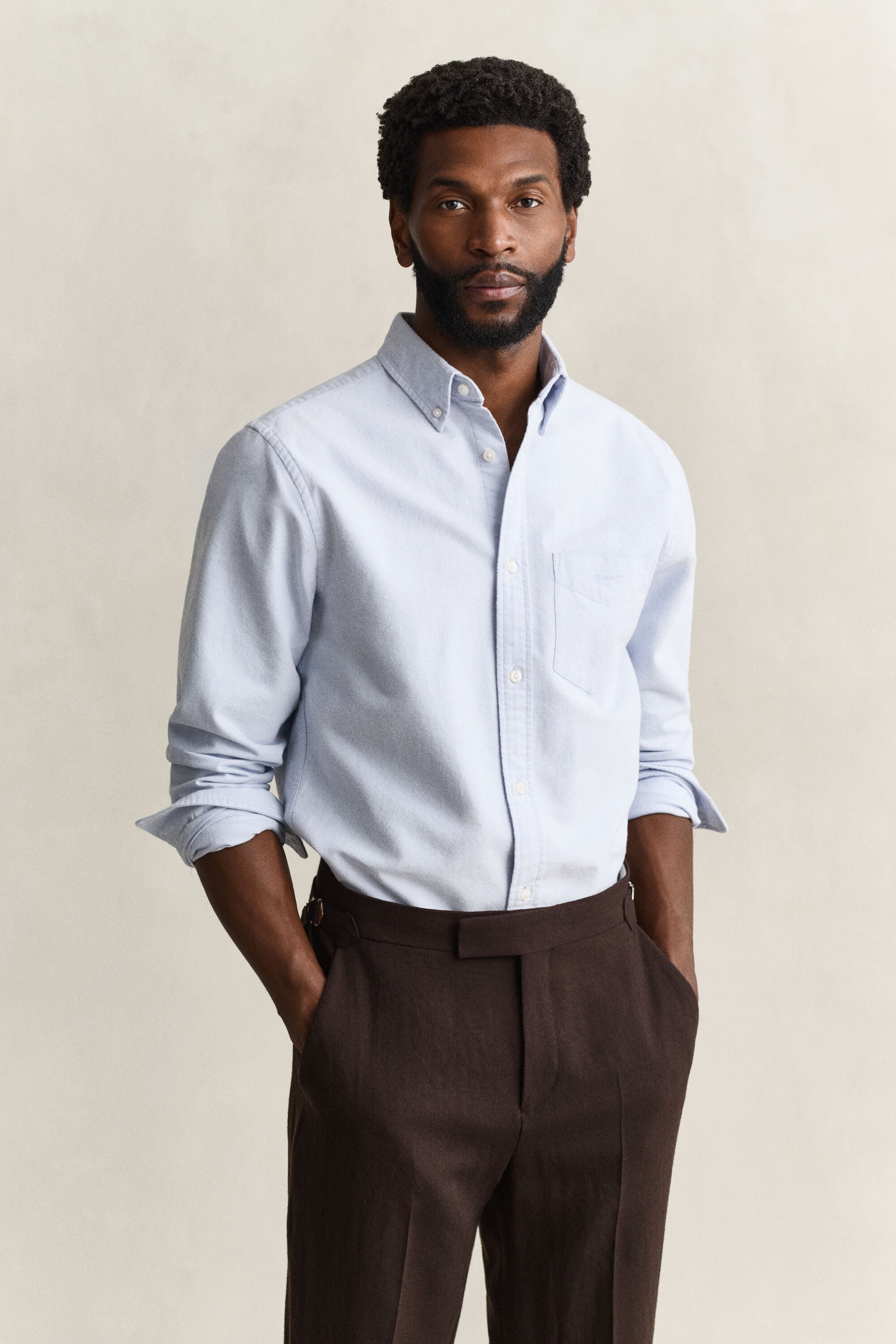Camisa Oxford perchada