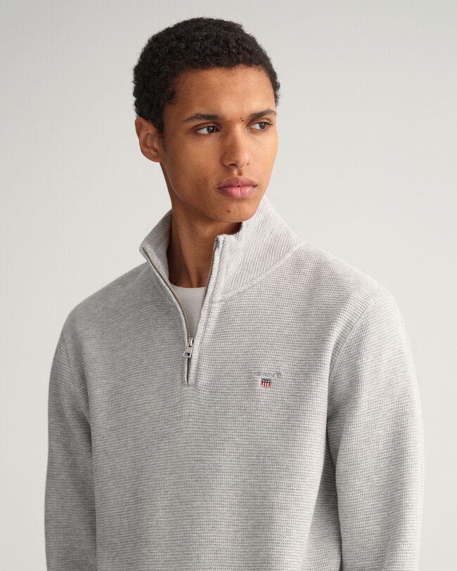 Sudadera con media cremallera Waffle