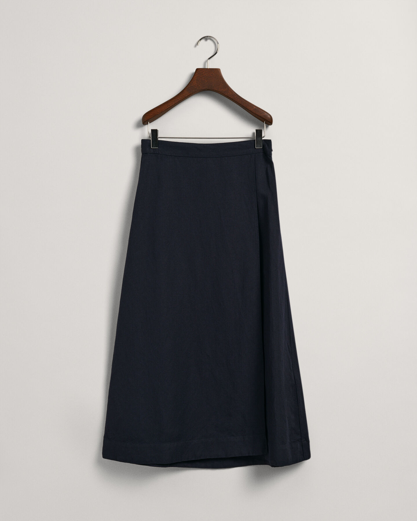 Falda midi de viscosa y lino