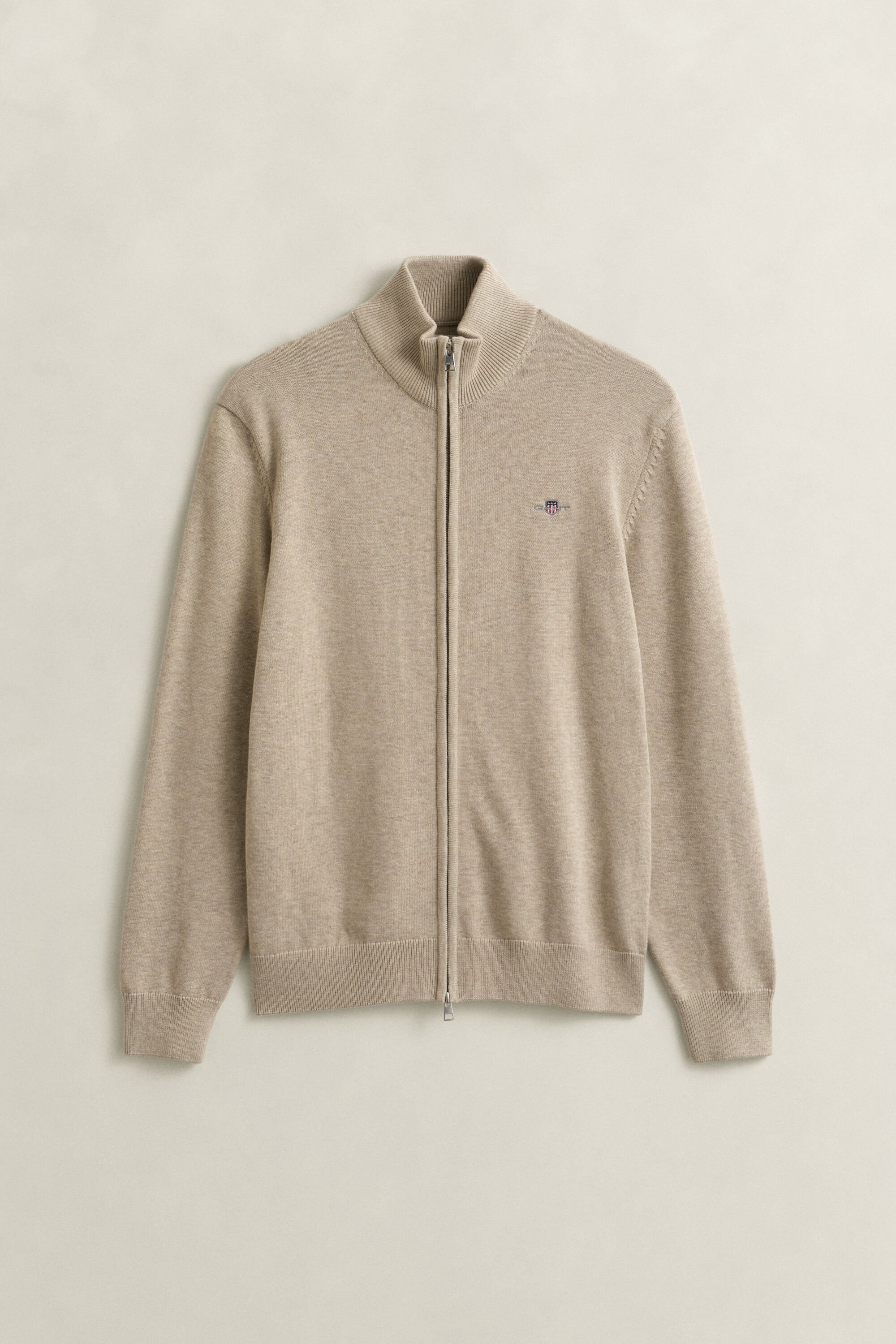 Cárdigan de algodón con cremallera Casual