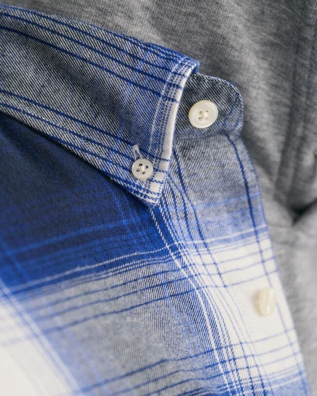 Camisa Regular Fit de franela a cuadros degradados