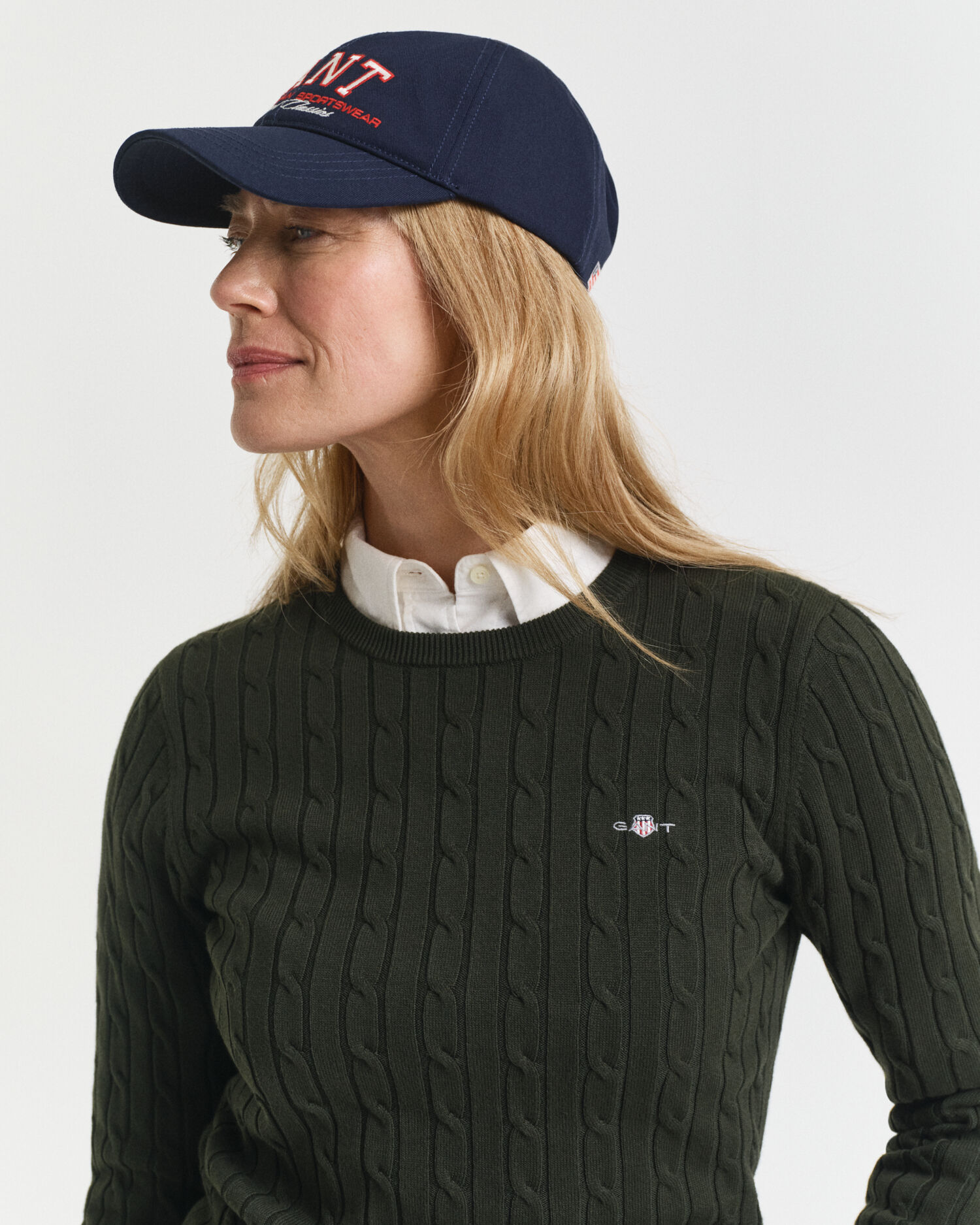 Jersey de cuello redondo y punto de ochos