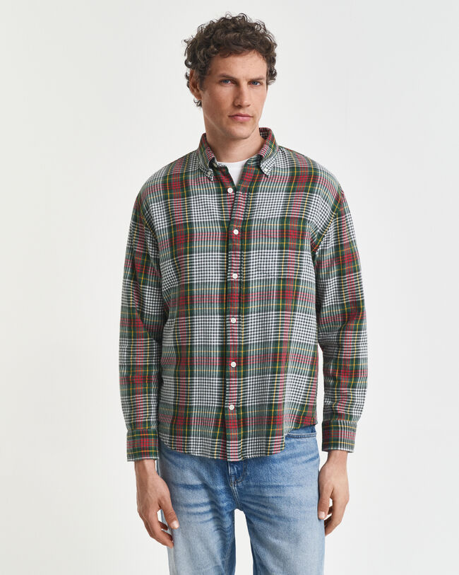 Camisa Relaxed Fit de sarga ligera a cuadros
