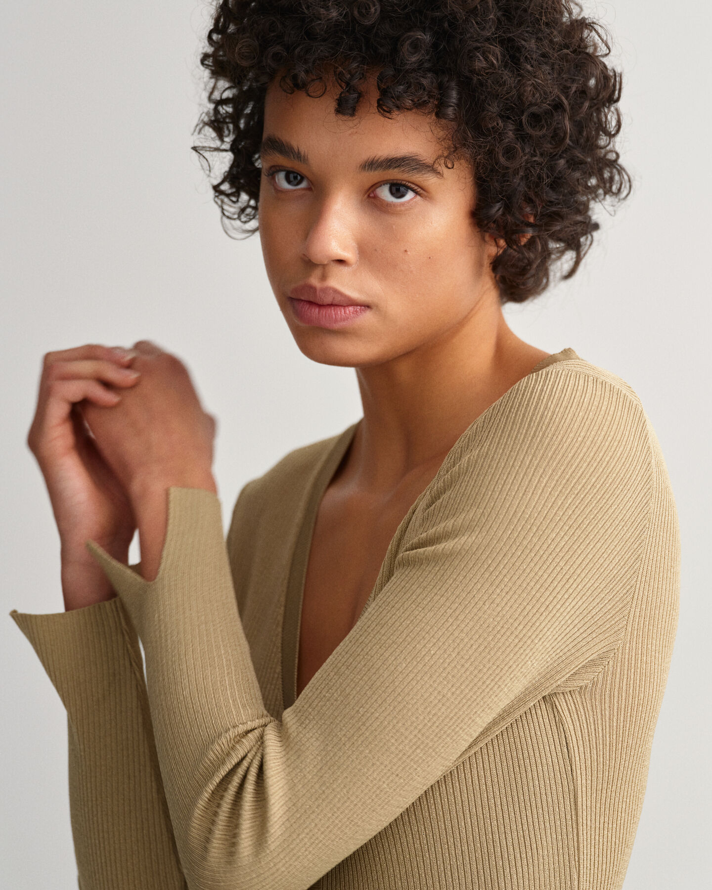 Vestido tipo cárdigan acanalado