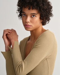 Vestido tipo cárdigan acanalado