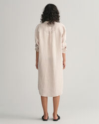 Vestido camisero de lino a rayas