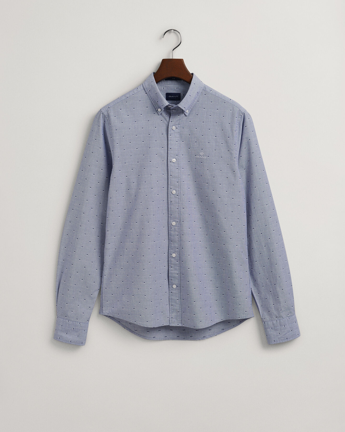 Camisa Slim Fit Dobby de lunares